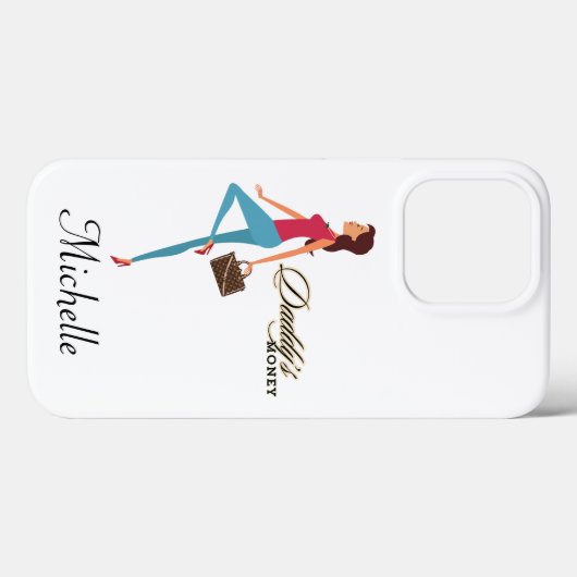 Papa's geld, Schattige & brutaal tienermeisje, gra Case-Mate iPhone Case (Achterkant (horizontaal))