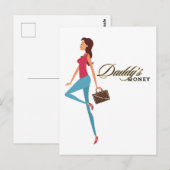 Papa's geld, Schattige en brutaal tienermeisje, gr Briefkaart (Voorkant / Achterkant)