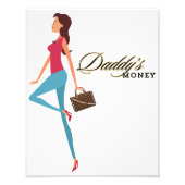 Papa's geld, Schattige en brutaal tienermeisje, gr Foto Afdruk (Voorkant)