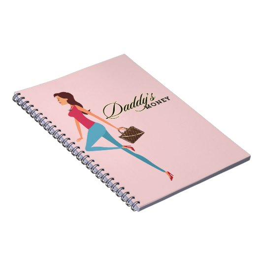 Papa's geld, Schattige en brutaal tienermeisje, gr Notitieboek (Rechterzijde)