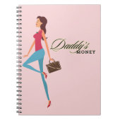 Papa's geld, Schattige en brutaal tienermeisje, gr Notitieboek (Voorkant)