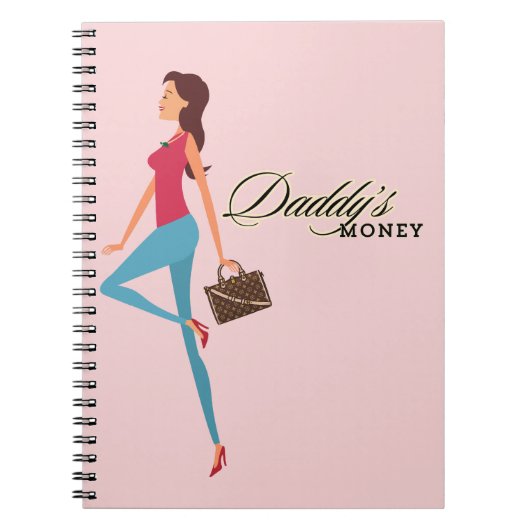 Papa's geld, Schattige en brutaal tienermeisje, gr Notitieboek (Voorkant)