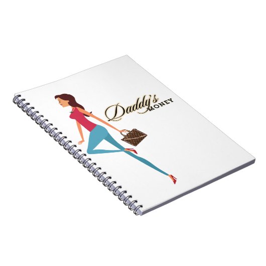 Papa's geld, Schattige en brutaal tienermeisje, gr Notitieboek (Rechterzijde)
