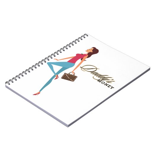 Papa's geld, Schattige en brutaal tienermeisje, gr Notitieboek (Linkerzijde)