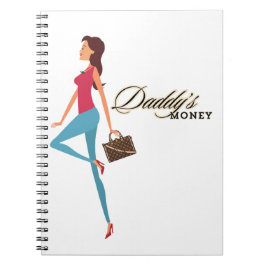 Papa's geld, Schattige en brutaal tienermeisje, gr Notitieboek