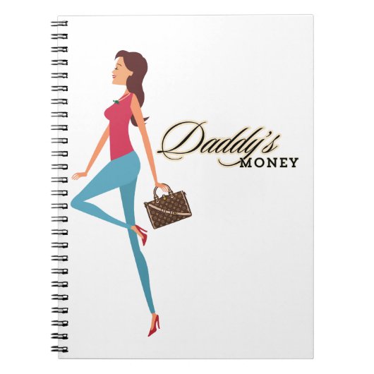 Papa's geld, Schattige en brutaal tienermeisje, gr Notitieboek (Voorkant)