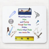 Papa's gereedschapskist Mousepad Muismat (Voorkant)