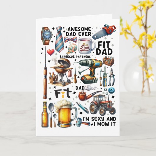 Papa's gereedschapskist van het leven kaart (Gele Bloem)