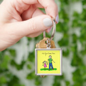 Papa's Girl Blond Sleutelhanger (aangepaste namen) (Hand)