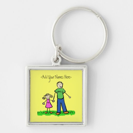 Papa's Girl Blond Sleutelhanger (aangepaste namen) (Voorkant)