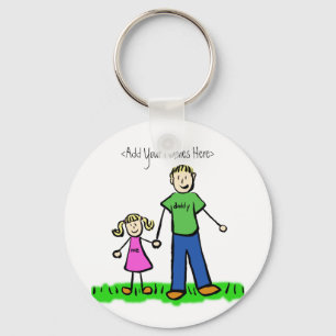 Papa's Girl Blond Sleutelhanger (aangepaste namen)