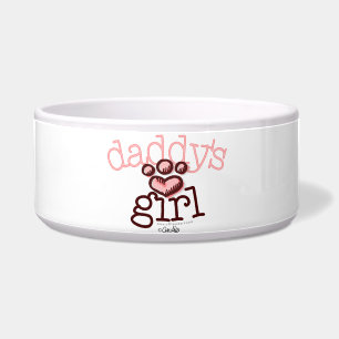 Papa's Girl Pink Paw Print Heart Voerbakje