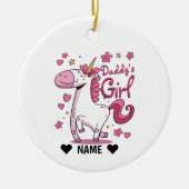Papa's Girl Unicorn Keramisch Ornament (Voorkant)