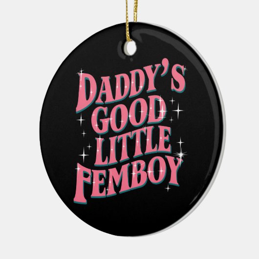 Papa's Goede Kleine Femboy LGBT Gay Pride Femoby Keramisch Ornament (Links)