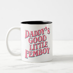 Papa's Goede Kleine Femboy LGBT Gay Pride Femoby Tweekleurige Koffiemok