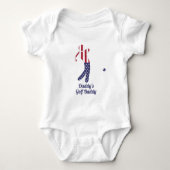 Papa's Golf Buddy | Amerikaanse vlag Golf Player Romper (Voorkant)