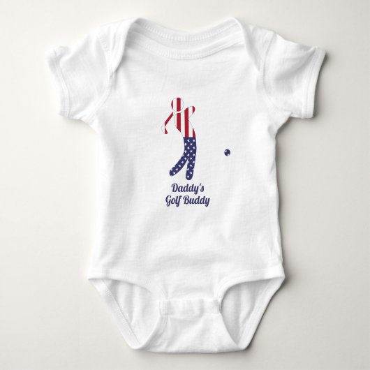 Papa's Golf Buddy | Amerikaanse vlag Golf Player Romper (Voorkant)