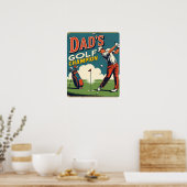Papa's golfkampioen Retro Poster Print (Keuken)