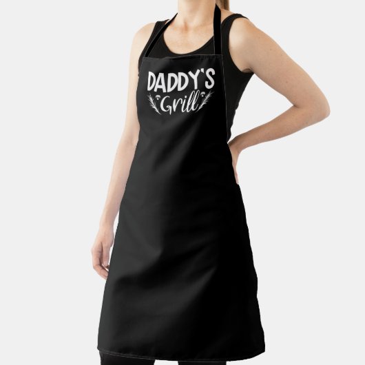Papa's Grill BBQ Large Black Apron Schort (Insitu)