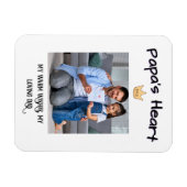 Papa's Heart - gepersonaliseerde eerste Vaderdag-f Magneet (Horizontaal)