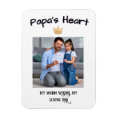 Papa's Heart - gepersonaliseerde eerste Vaderdag-f Magneet (Verticaal)
