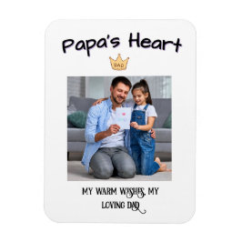Papa's Heart - gepersonaliseerde eerste Vaderdag-f Magneet