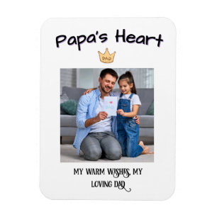 Papa's Heart - gepersonaliseerde eerste Vaderdag-f Magneet