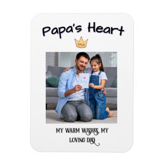 Papa's Heart - gepersonaliseerde eerste Vaderdag-f Magneet