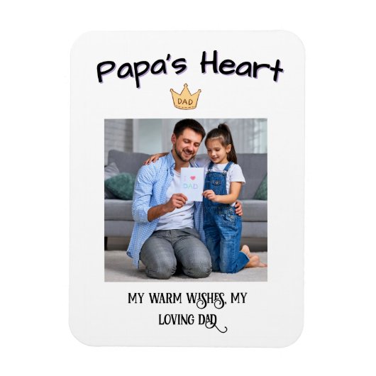 Papa's Heart - gepersonaliseerde eerste Vaderdag-f Magneet (Verticaal)