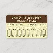 Papa's Helper Reward Card Visitekaartje (Voorkant)