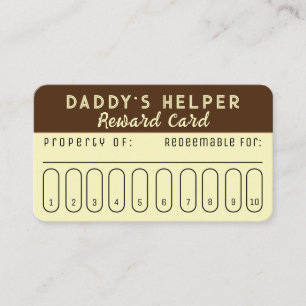 Papa's Helper Reward Card Visitekaartje