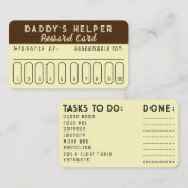 Papa's Helper Reward Card Visitekaartje (Voorkant / Achterkant)