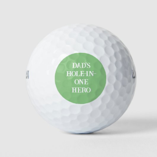 Papa's Hole-in-One Hero Initialen Green&white Golfballen (Voorkant)