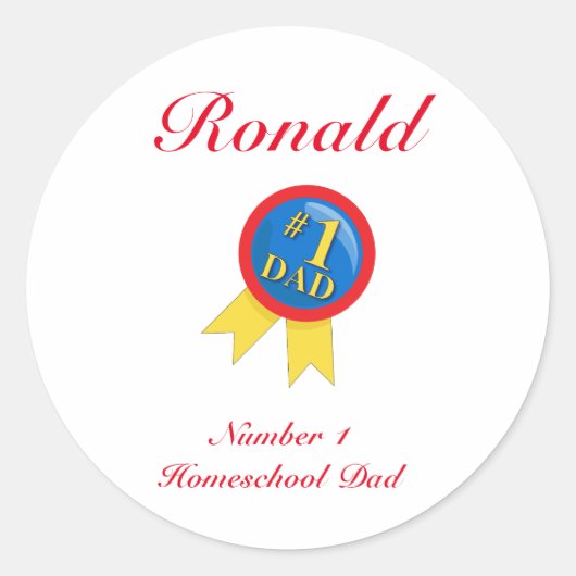 Papa's homeschool Theme Ronde Sticker (Voorkant)
