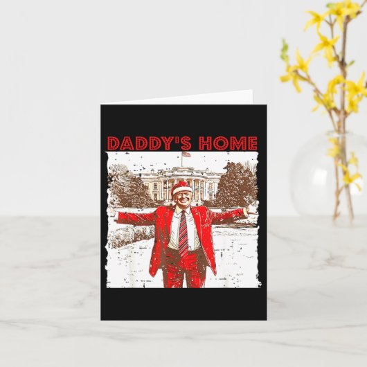 Papa's huis Ik zal thuis zijn voor kerstplezier Tr Kaart (Gele Bloem)