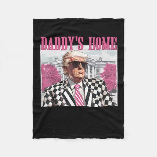 Papa's Huis Trump Roze 2024 Fleece Deken (Voorkant)