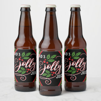 Papa's Jolly Juice Kerstmis Cheer Bier Fles Bier Etiket