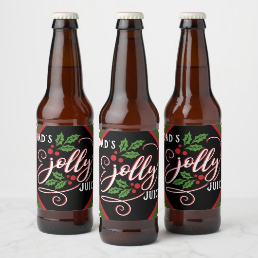 Papa's Jolly Juice Kerstmis Cheer Bier Fles Bier Etiket (Flessen)
