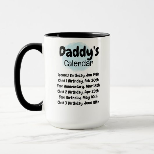 Papa's kalender - 6 Vitale data voor Al Star Pap Mok (Links)