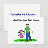 Papa's klein meisje Briefkaart (Brunette) (Voorkant / Achterkant)