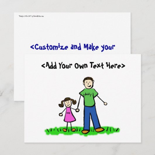 Papa's klein meisje Briefkaart (Brunette) (Voorkant / Achterkant)