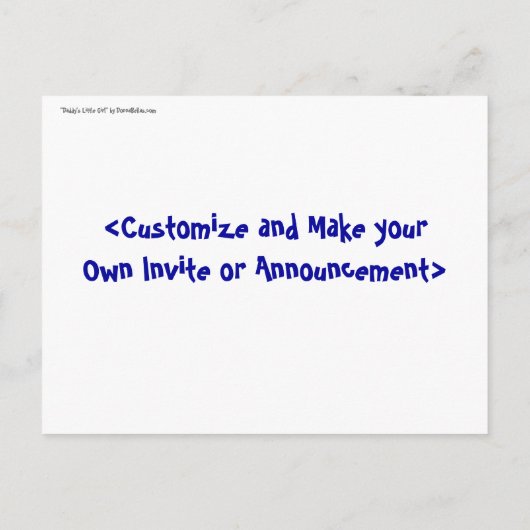 Papa's klein meisje Briefkaart (Brunette) (Achterkant)