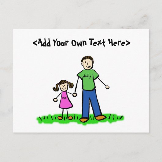 Papa's klein meisje Briefkaart (Brunette) (Voorkant)