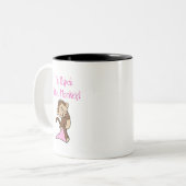 Papa's kleine aap - roze T-shirts en cadeautjes Tweekleurige Koffiemok (Voorkant links)