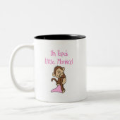 Papa's kleine aap - roze T-shirts en cadeautjes Tweekleurige Koffiemok (Links)