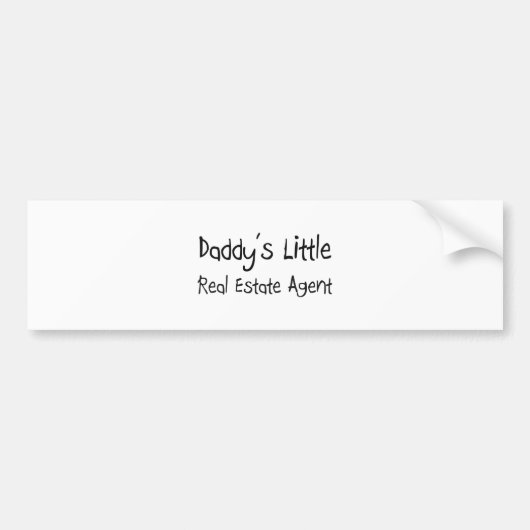 Papa's kleine agent voor onroerend goed bumpersticker (Voorkant)