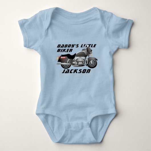 Papa's kleine biker met motor romper (Voorkant)