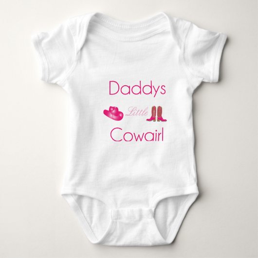 Papa's kleine cowgirl baby creeper romper (Voorkant)