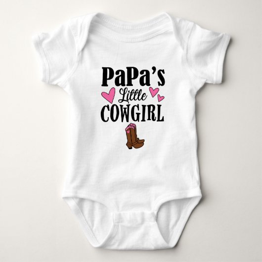 PAPA'S KLEINE COWGIRL One-PC Bodysuit (Voorkant)