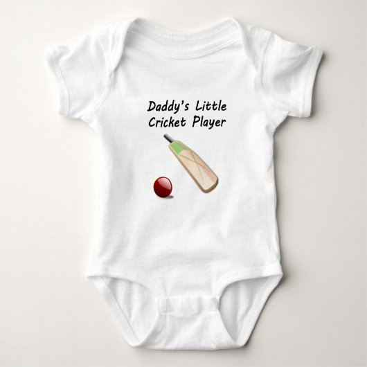 Papa's kleine cricketspeler romper (Voorkant)
